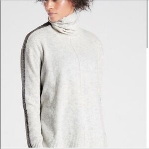Athleta Transit Colorblock Turtleneck Wool Blend Sweater, S